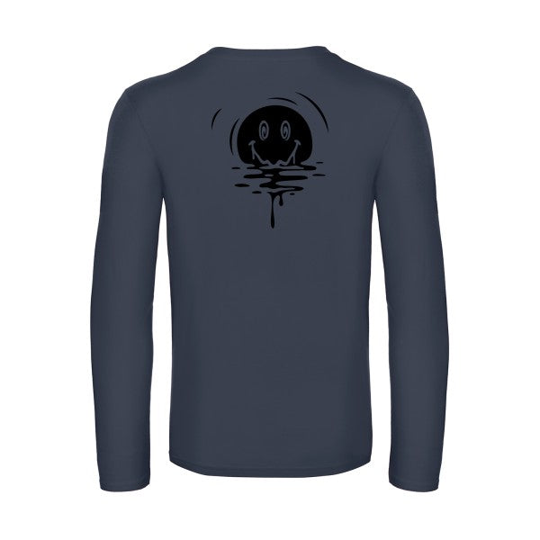 sun smile - t shirt- manches- longues- original- humour- Navy impression Dos