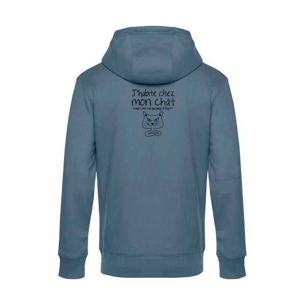 J-habite-chez-mon-chat sweat shirt original nordic blue flex Noir impression Dos