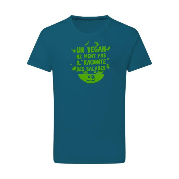 Un vegan ne ment pas vert pomme -Flex vert pomme sur T-shirt SG  Petrol  2XL