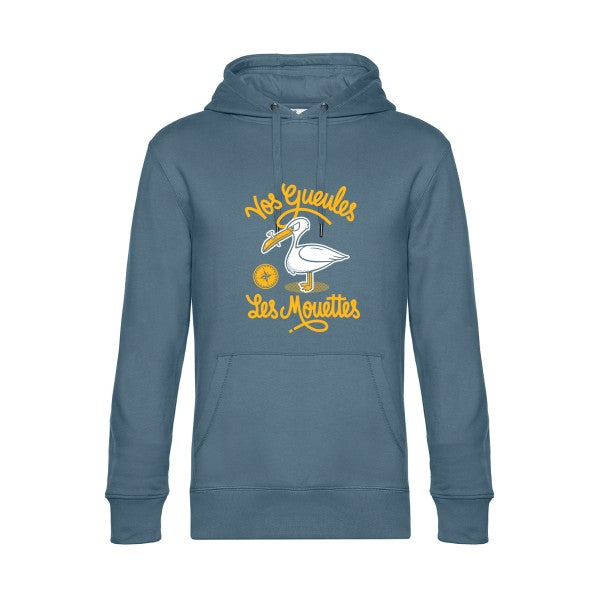 Vos-gueules-les-mouettes- Sweat à capuche original nordic blue - RueDuTeeshirt