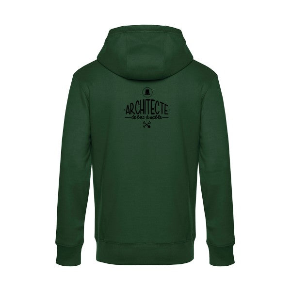 Architecte-de-bac-a-sable sweat shirt original Bottle Green flex Noir impression Dos