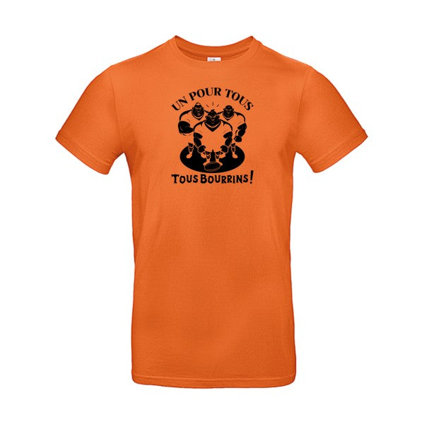 Un pour tous, Tous bourrins ! flex noir B&C - E190 T-shirt|Urban Orange||2XL