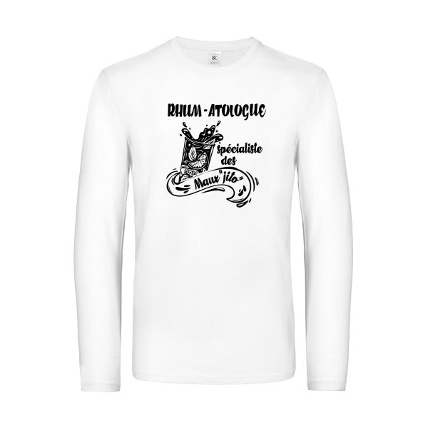 rhum atologue - t shirt- manches- longues- original- humour- White impression Face