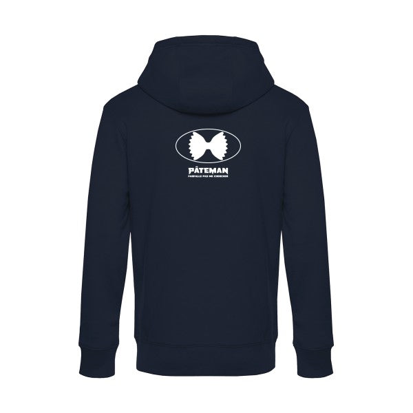 PATEMAN sweat shirt original Navy Blue flex Blanc impression Dos