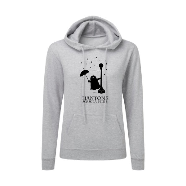 Hantons sous la pluie Noir |Sweat original à capuche Femme