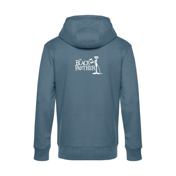 The-black-panther sweat shirt original nordic blue flex Blanc impression Dos