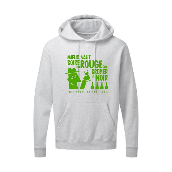 Mieux vaut Vert pomme |Sweat capuche imprimé homme