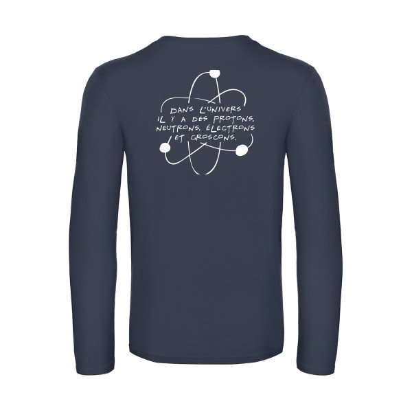 l univers - t shirt- manches- longues- original- humour- Navy impression Dos