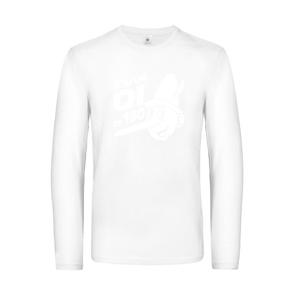 quotient intellectuel - t shirt- manches- longues- original- humour- White impression Face