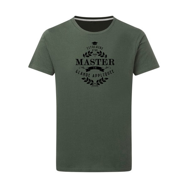 Master en glande appliquée noir -Flex noir sur T-shirt SG  Thyme  2XL