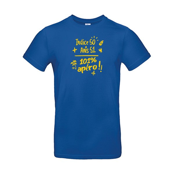 T-shirt humour original 101 Pourcent Apero T Shirt couleur Royal Blue