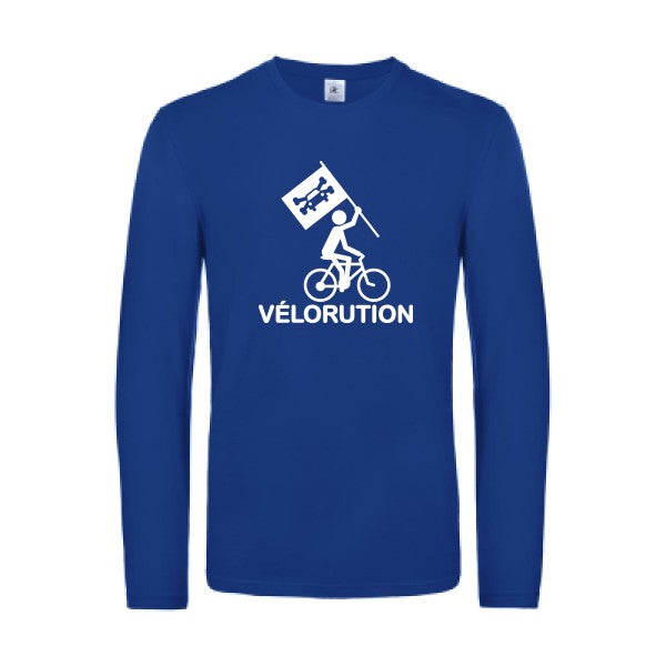 velorution - t shirt- manches- longues- original- humour- Royal Blue impression Face