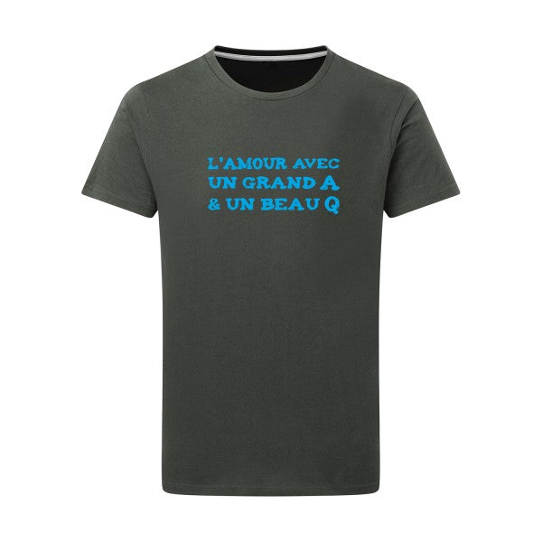 L'Amour avec un grand A et un beau Q ! - Flex bleu clair Tshirt original Charcoal  5XL