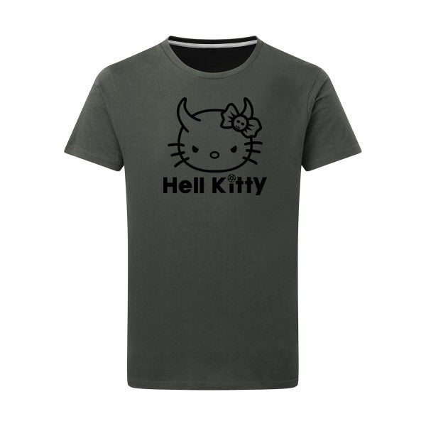 Hell Kitty noir -Flex noir sur T-shirt SG  Charcoal  5XL