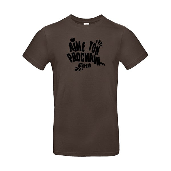 Aime ton prochain !Flex noir- T-shirt E190|Brown||2XL