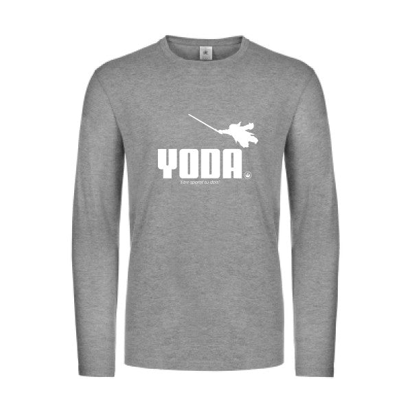 yoda - t shirt- manches- longues- original- humour- Sport Grey impression Face