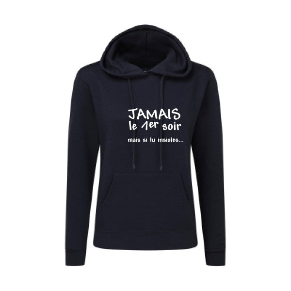 JAMAIS... Blanc |Sweat original à capuche Femme