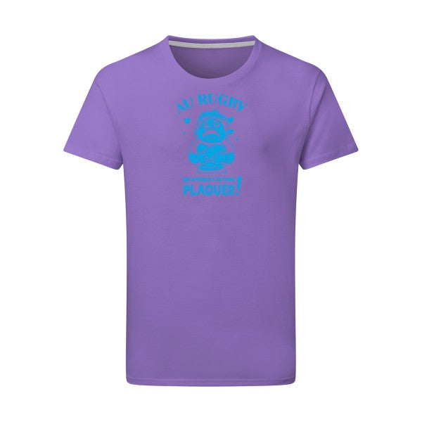 Au rugby, on apprend à se faire plaquer ! - Flex bleu clair Tshirt original Aster Purple  2XL