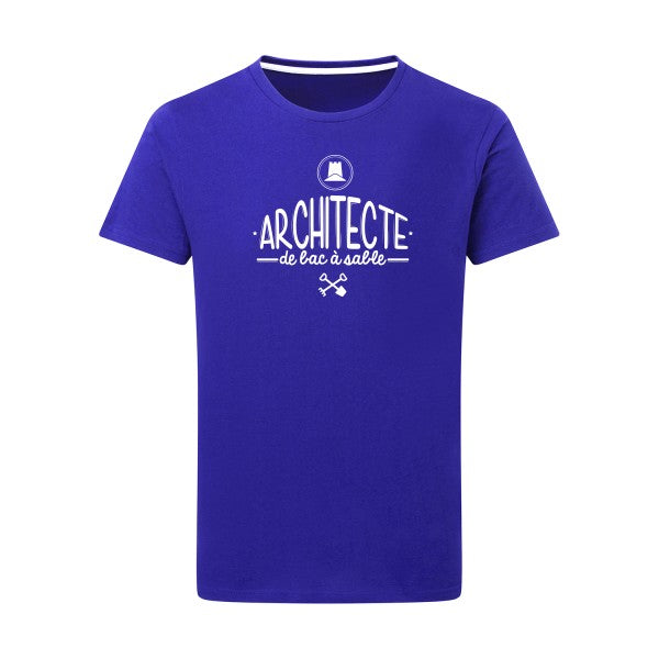 Architecte de bac à sable Blanc -Flex Blanc sur T-shirt SG  Royal Blue  5XL