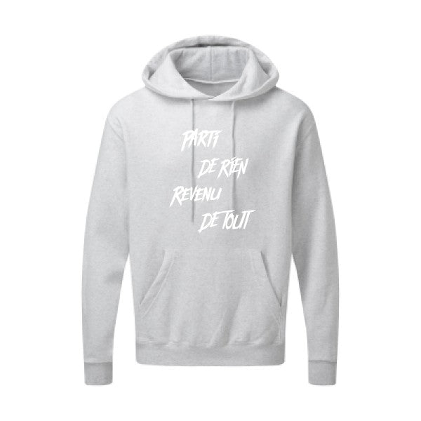 Parti de rien |Sweat  capuche humoristique Blanc 