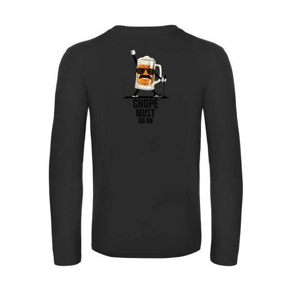 chope-must-go-on-t-shirt-manches-longues-original-humour -Black