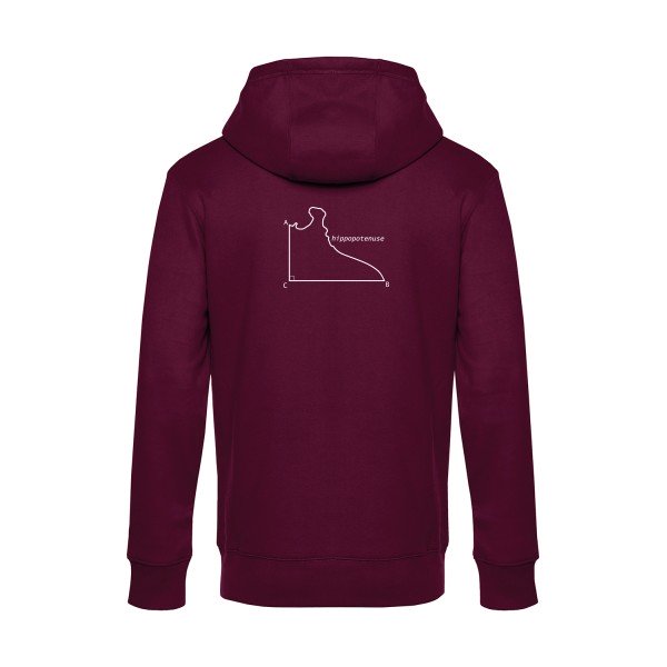 Hippopotenuse sweat shirt original Burgundy flex Blanc impression Dos