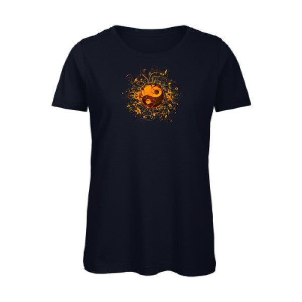 ying-yang- - t-shirt original femme Navy