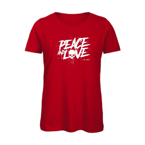 T shirt humour bio femme   femme bio|Peace or no peace Blanc 