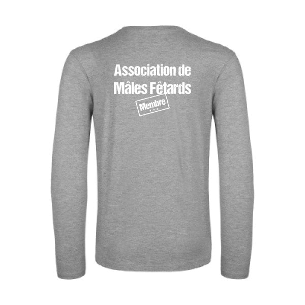 association de males fetards - t shirt- manches- longues- original- humour- Sport Grey impression Dos