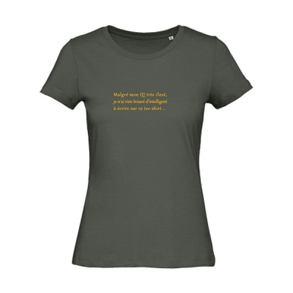 T shirt humour bio femme   femme bio|QI jaune Or 