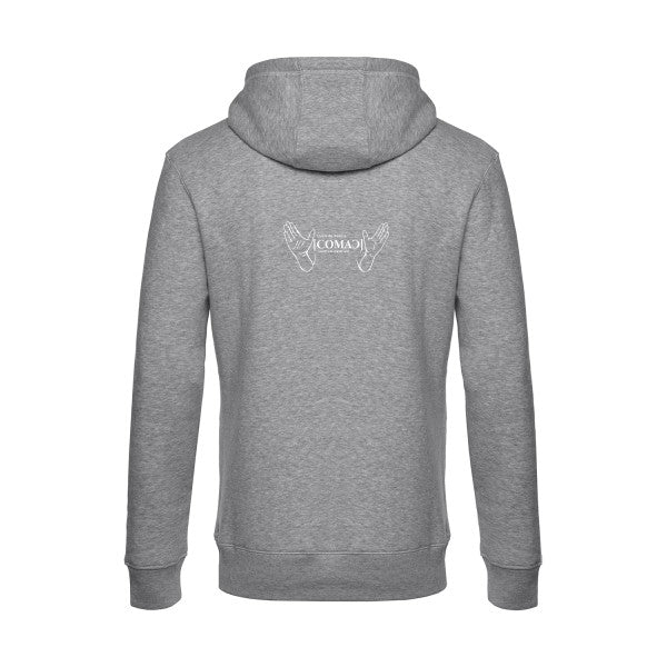 comac sweat shirt original Heather Grey flex Blanc impression Dos