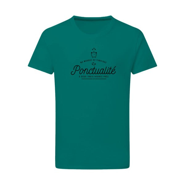 La Ponctualité noir -Flex noir sur T-shirt SG  Emerald Green  2XL