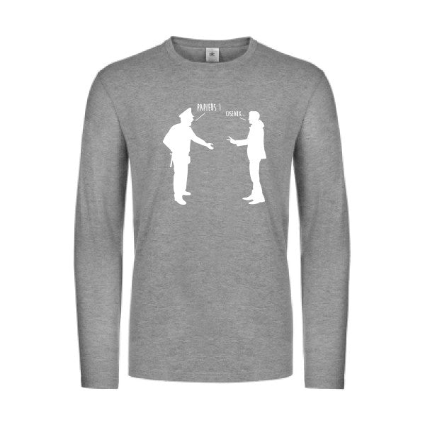 chifoumi - t shirt- manches- longues- original- humour- Sport Grey impression Face