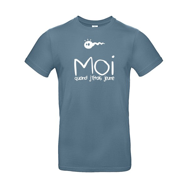 Moi, quand j'étais jeuneFlex Blanc - E190 T-shirt|Stone Blue||2XL