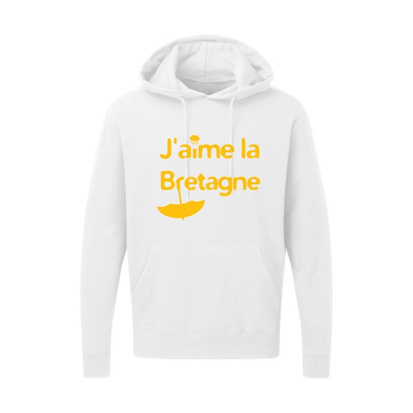 J'aime la Bretagne |Sweat  capuche humoristique jaune Or 