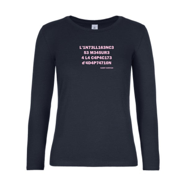 t-shirt lsl femme L-intelligence Navy flex Rose