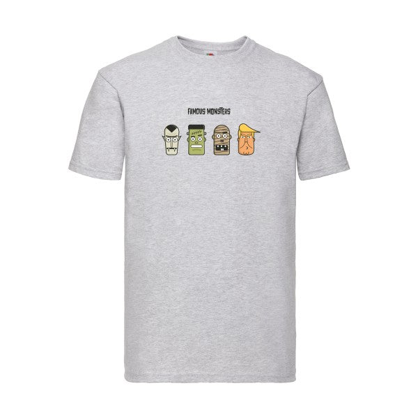 Famous monsters Fruit of the loom 205 g/m² T-shirt/ heather grey