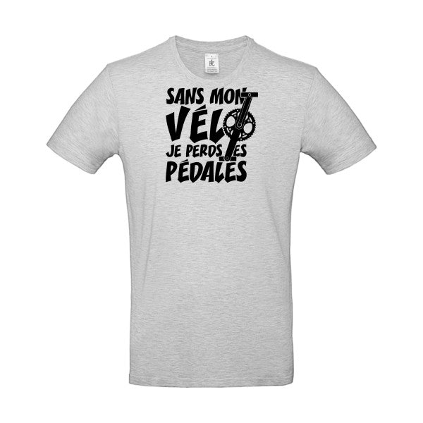 Sans mon vélo, je perds les pédales ! flex noir B&C - E190 T-shirt|Ash||2XL