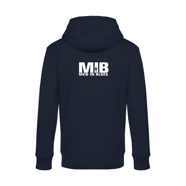 Men-in-blues sweat shirt original Navy Blue flex Blanc impression Dos