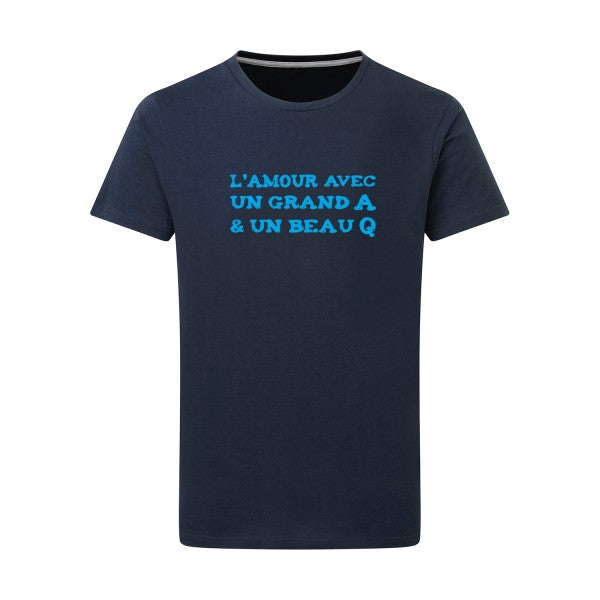 L'Amour avec un grand A et un beau Q ! - Flex bleu clair Tshirt original Denim  XL