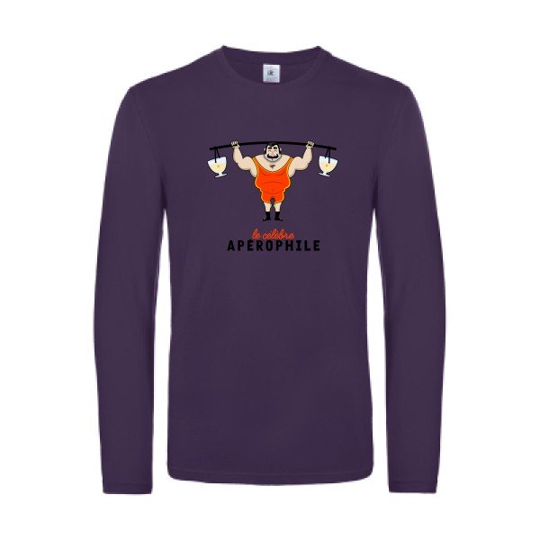 aperophile-t-shirt-manches-longues-original-humour -Urban Purple