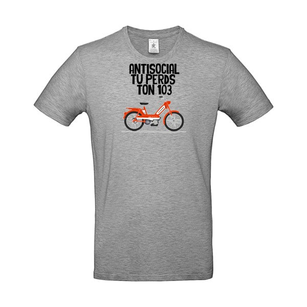 T-shirt humour original Antisocial T Shirt couleur Sport Grey