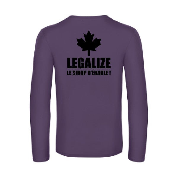 legalize le sirop d erable - t shirt- manches- longues- original- humour- Urban Purple impression Dos