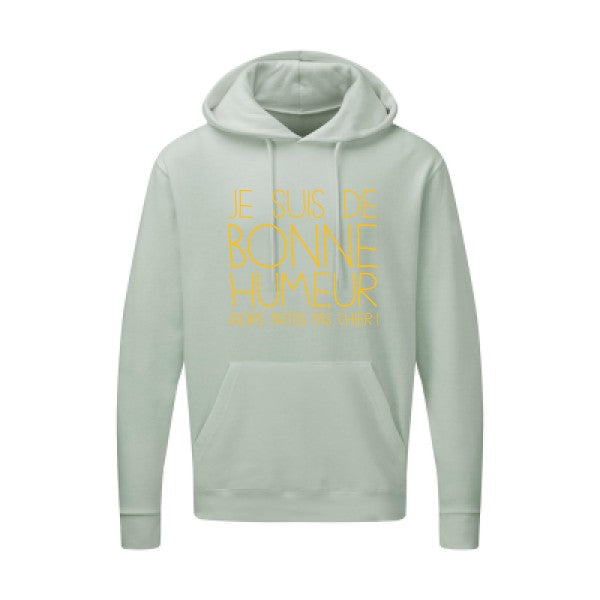 BONNE HUMEUR jaune Or |Sweat capuche imprimé homme