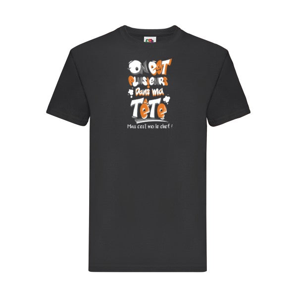 C'est moi le chef ! Fruit of the loom 205 g/m² T-shirt/ noir