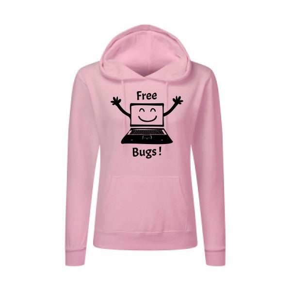 FREE BUGS ! Noir |Sweat original à capuche Femme