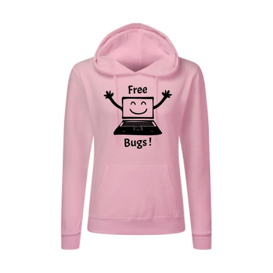 FREE BUGS ! Noir |Sweat original à capuche Femme