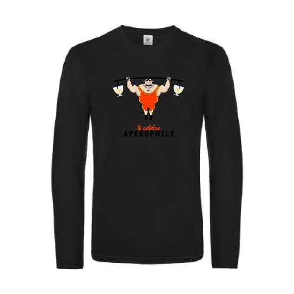 aperophile-t-shirt-manches-longues-original-humour -Black