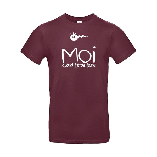 Moi, quand j'étais jeuneFlex Blanc - E190 T-shirt|Burgundy||2XL