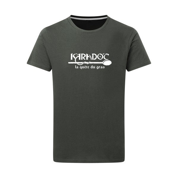 Karadoc Blanc -Flex Blanc sur T-shirt SG  Charcoal  5XL